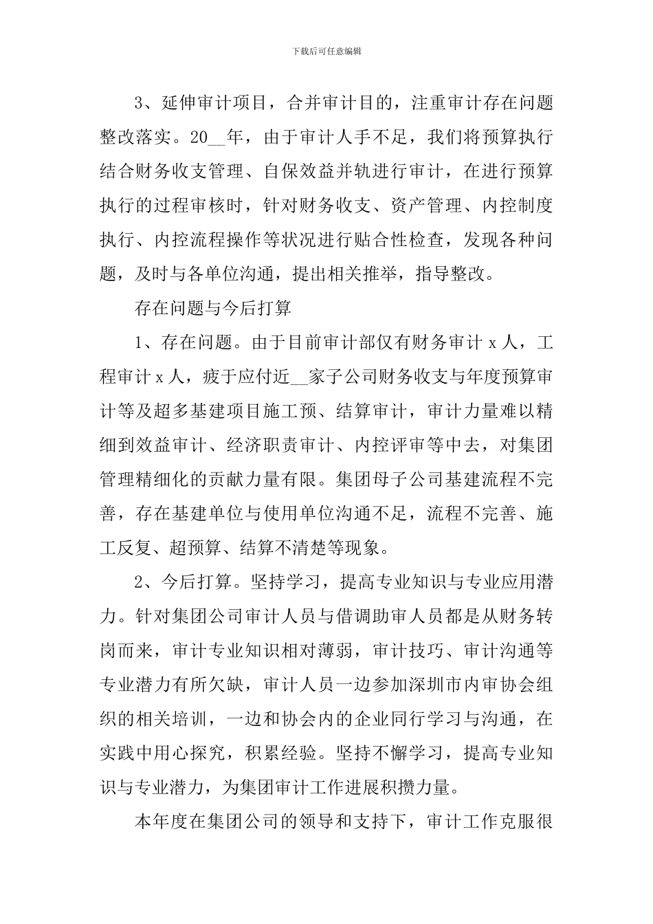 2024审计人员年度工作心得体会_第2页