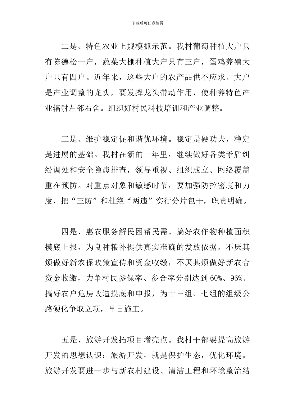 2024年村级工作计划范例_第2页