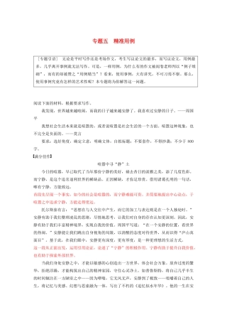 （江苏专用）高考语文新增分大一轮复习 第十章 写作 专题五 精准用例讲义（含解析）-人教版高三全册语文教案