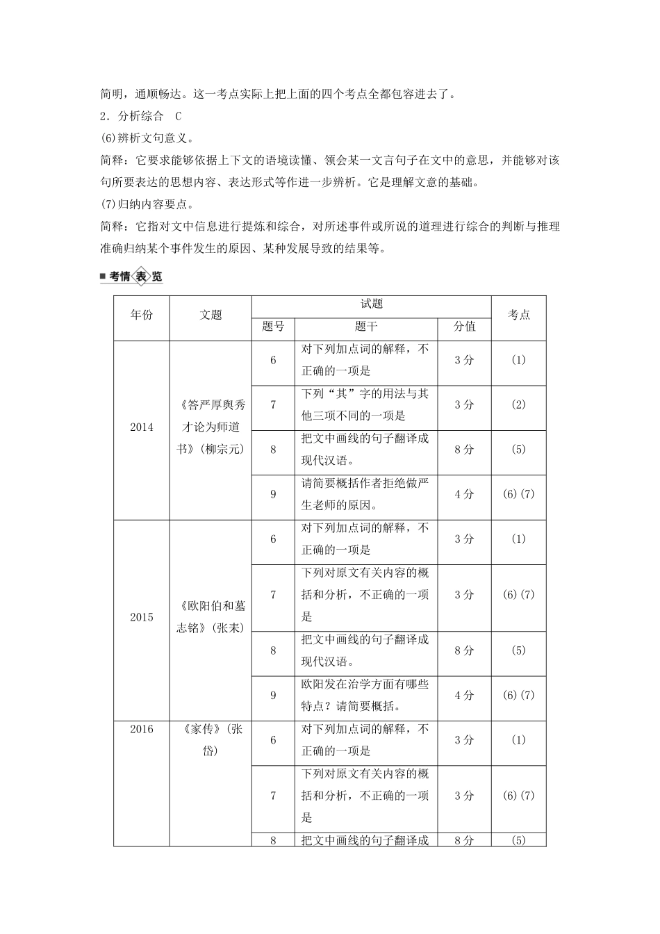 （江苏专用）高考语文新增分大一轮复习 第三章 文言文阅读 专题二 掌握关键的高考真题研究能力讲义（含解析）-人教版高三全册语文教案_第2页