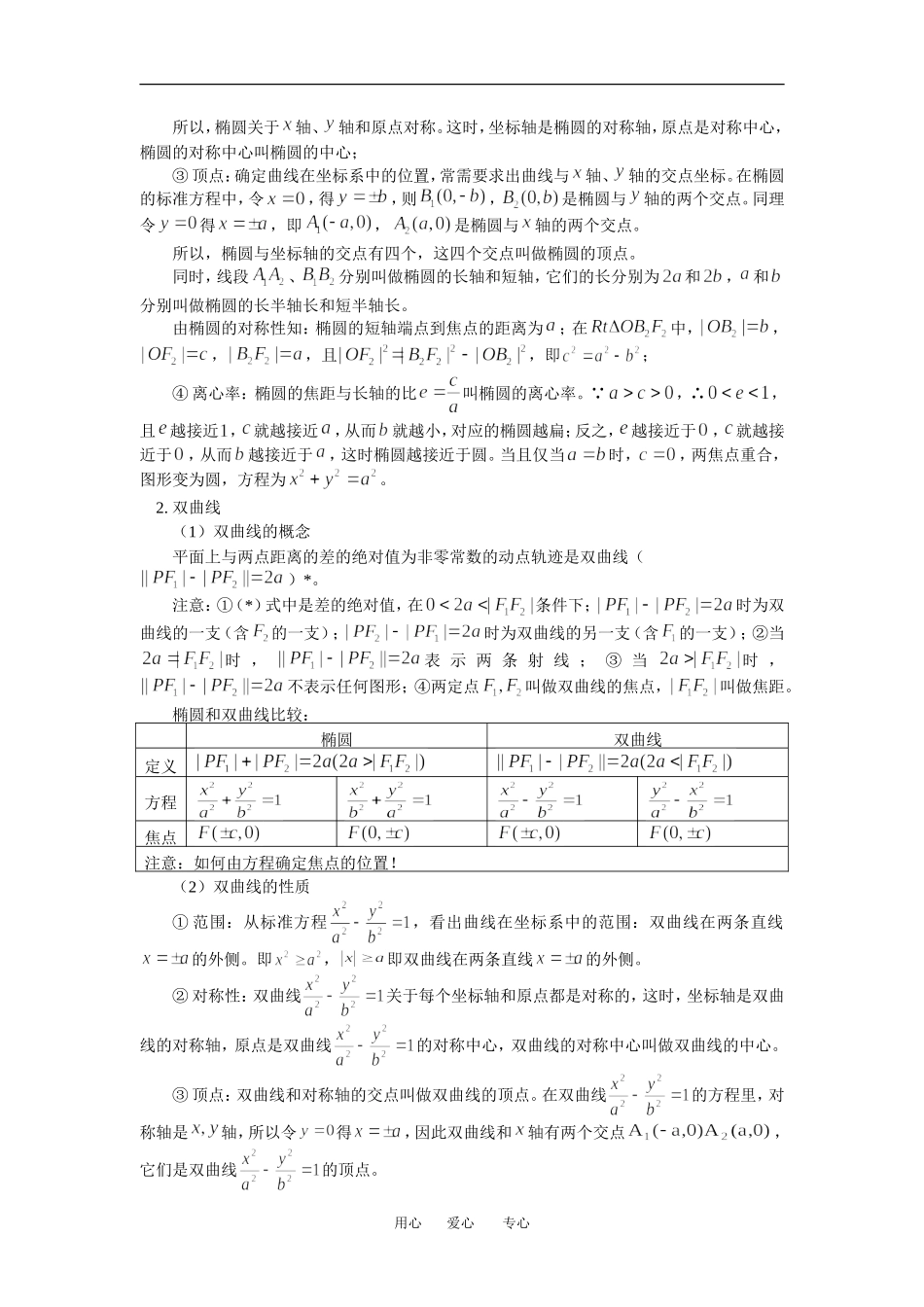 高三数学文第一轮复习：圆锥曲线方程及性质人教实验B版_第2页