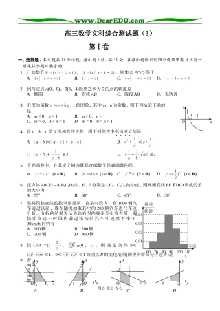 高三数学文科综合测试题（3）