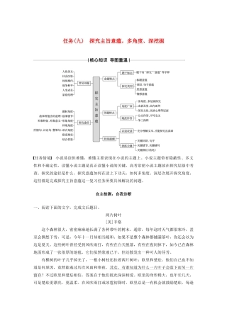 （江苏专版）高考语文二轮复习 复习任务群三 小说文本阅读任务（九）探究主旨意蕴，多角度、深挖掘教案-人教版高三全册语文教案