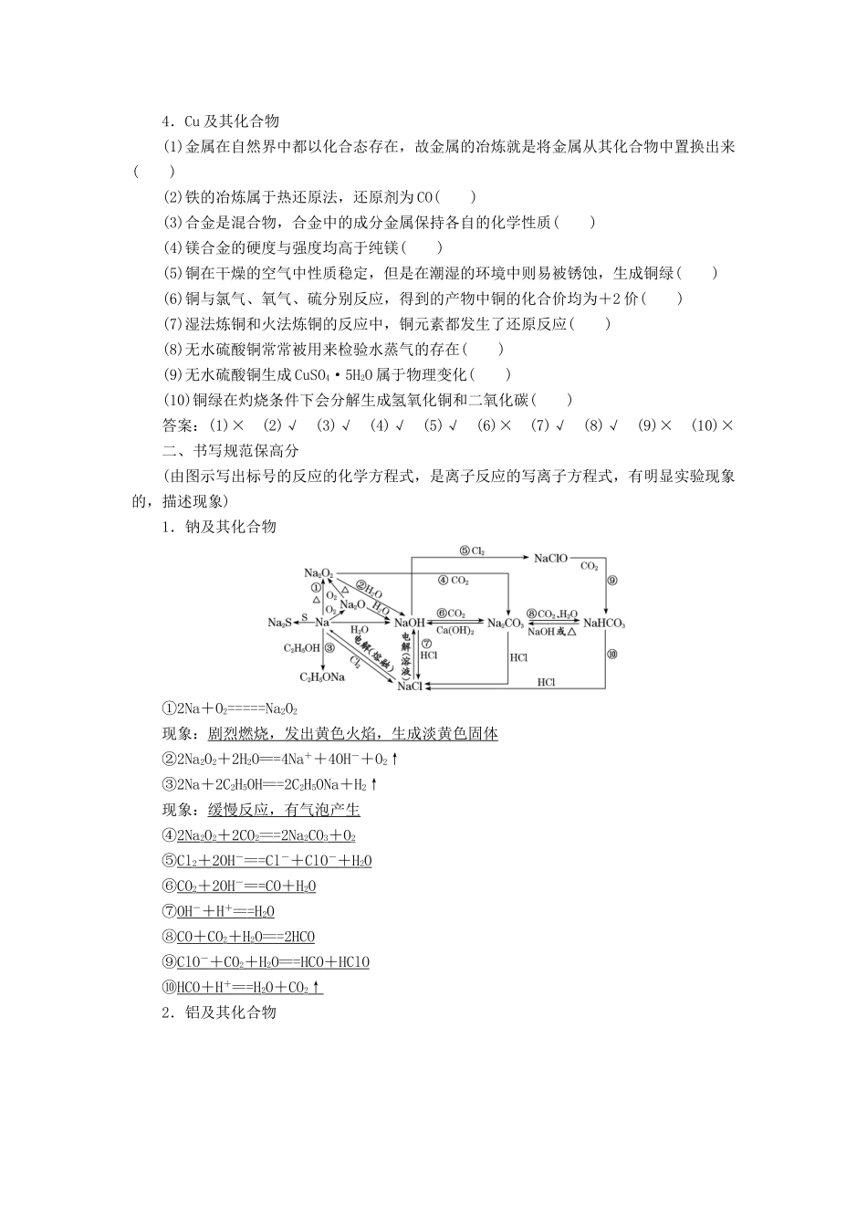 （江苏专版）高考化学一轮复习 专题二 阶段验收 点点清讲义（含解析）-人教版高三全册化学教案_第2页