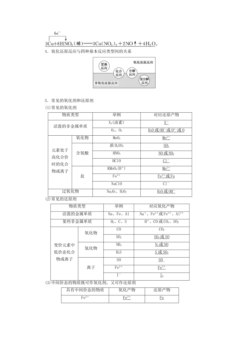 （江苏专版）高考化学一轮复习 专题一 第四讲 氧化还原反应讲义（含解析）-人教版高三全册化学教案_第2页
