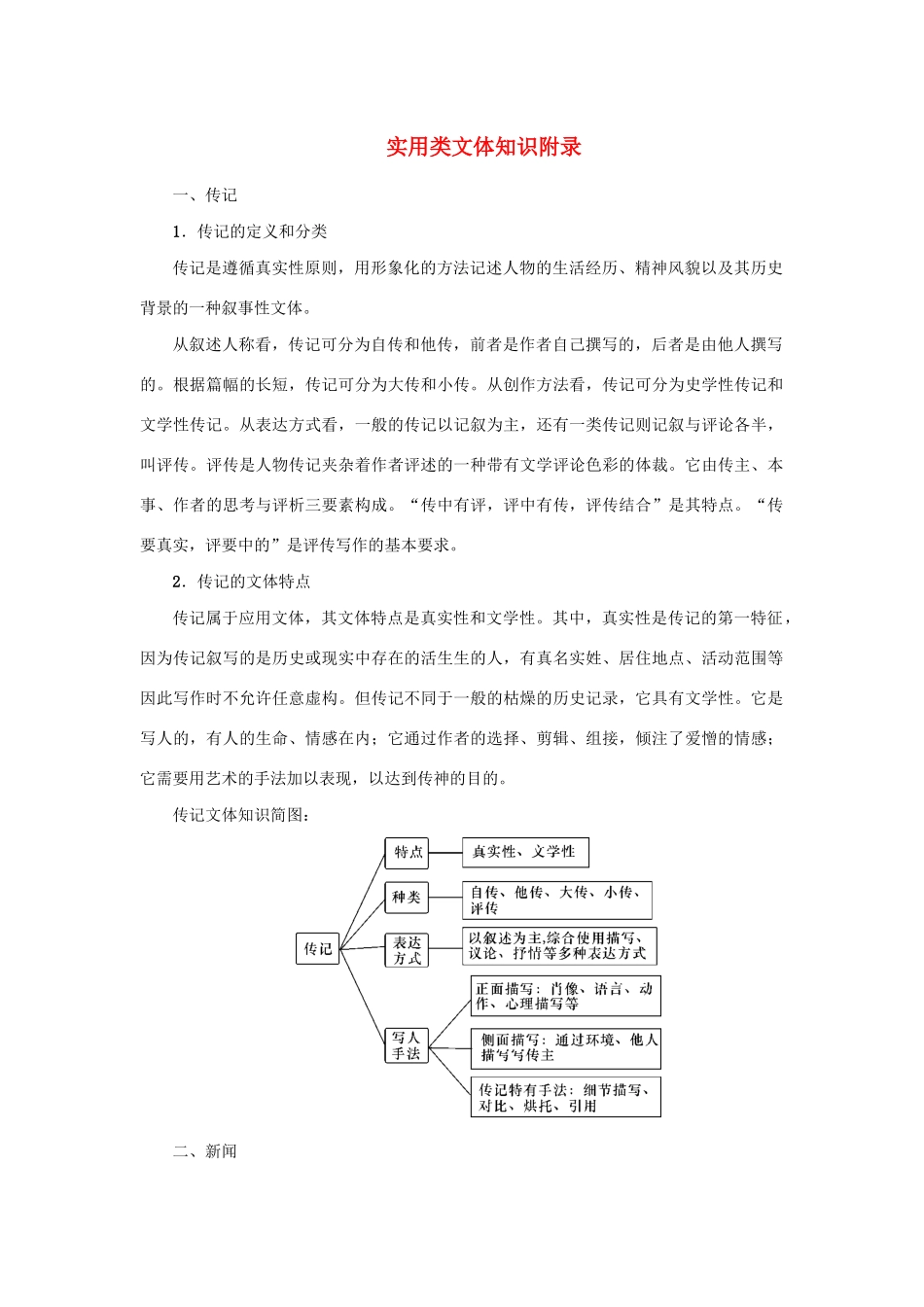 （新课标）高考语文一轮总复习 第6单元 实用类文本阅读 第二部分 实用类文体知识附录教案 新人教版-新人教版高三全册语文教案_第1页