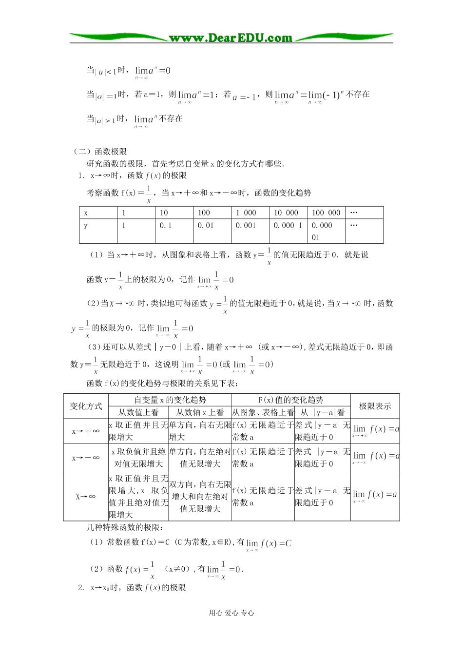 高三数学数列、函数的极限及函数的连续性知识精讲_第2页