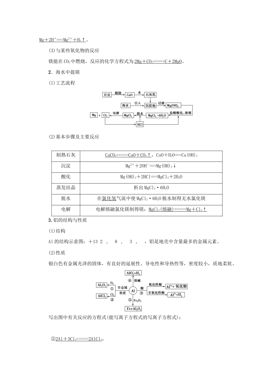 （新课标）高考化学一轮总复习 第3章 第二节 镁、铝及其化合物讲义-人教版高三全册化学教案_第2页