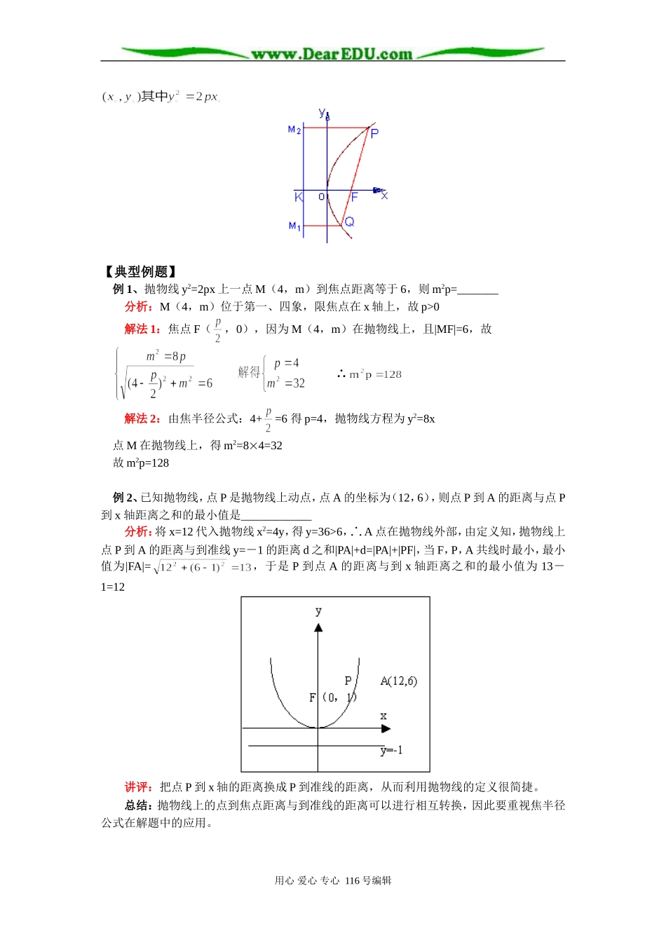 高三数学抛物线 知识精讲 苏教版_第2页