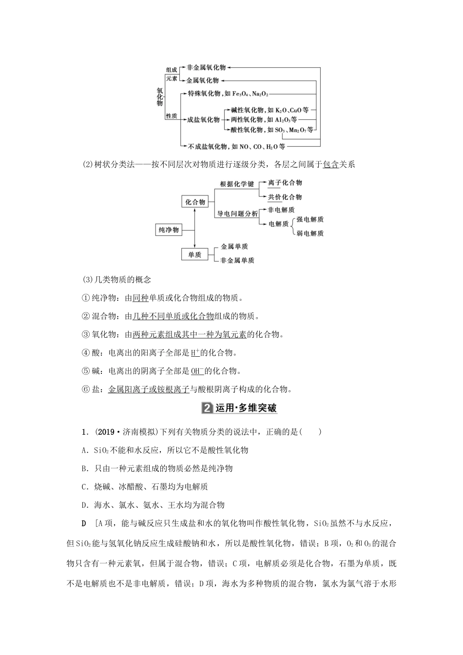 （新课标）高考化学一轮总复习 第2章 第一节 物质的组成、分类和性质讲义-人教版高三全册化学教案_第3页