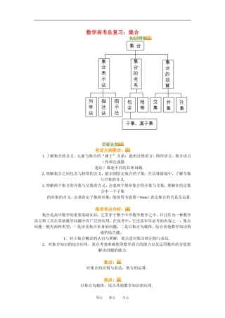 高三数学总复习：集合理科知识点分析全国通用