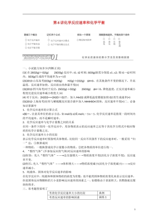 （搏击倒计时）2014届高考化学冲刺讲义 专题六 化学反应速率与化学平衡