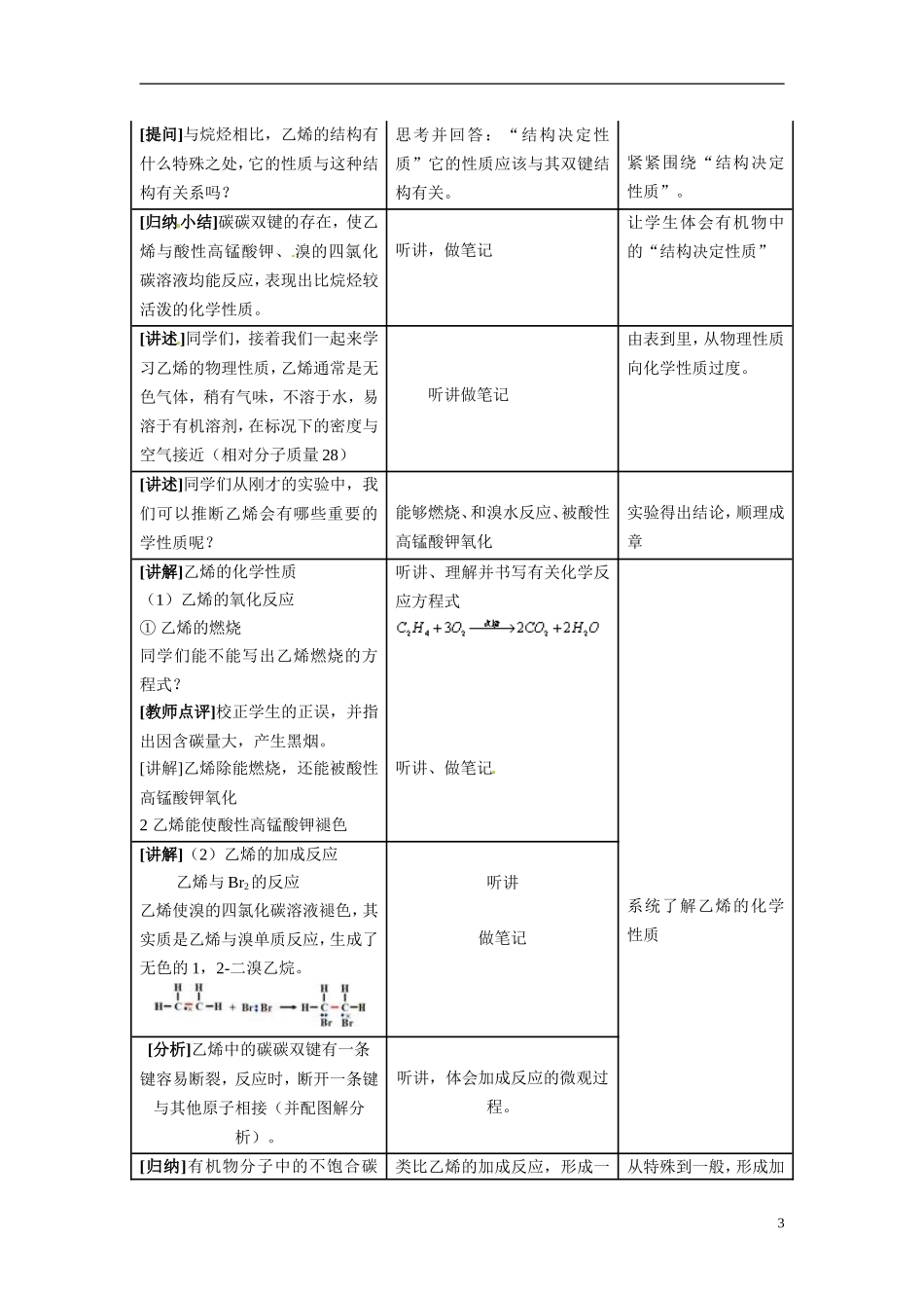 （名师课堂）2013-2014学年高中化学 第三章第2节来自石油和煤的两种基本化工原料教案（二）新人教版必修2_第3页