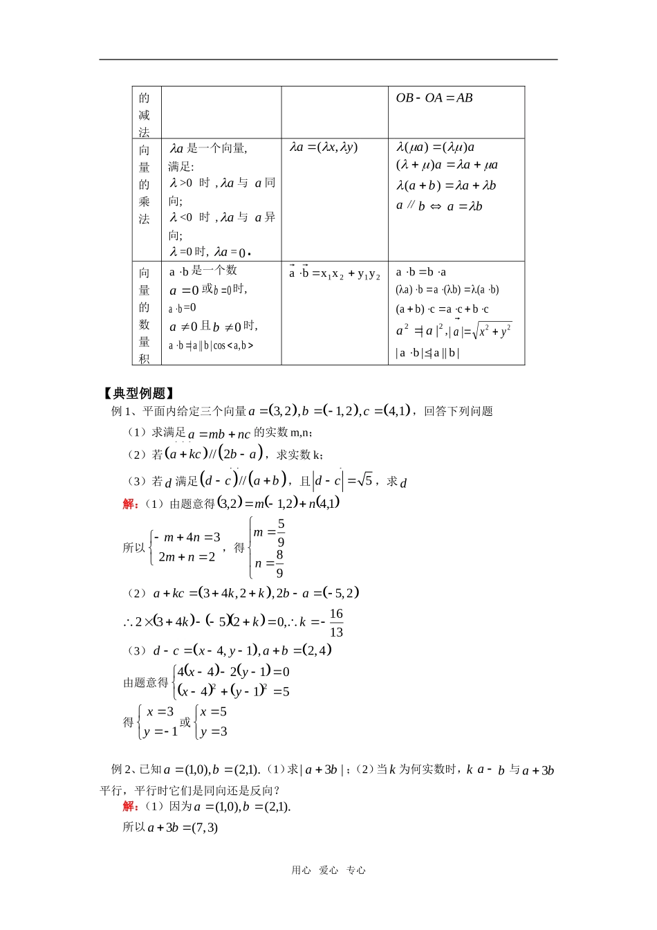 高三数学平面向量  平面向量的坐标运算苏教版知识精讲_第2页