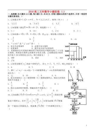 高三数学小题狂做（1）文-人教版高三全册数学试题