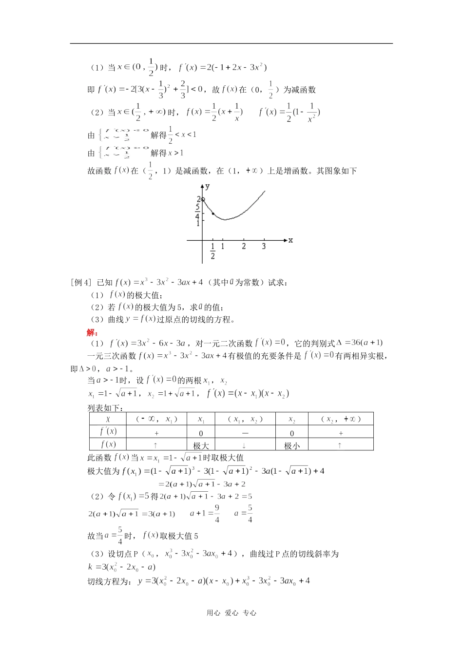 高三数学导数的应用（一）单调性与极值人教版知识精讲_第2页