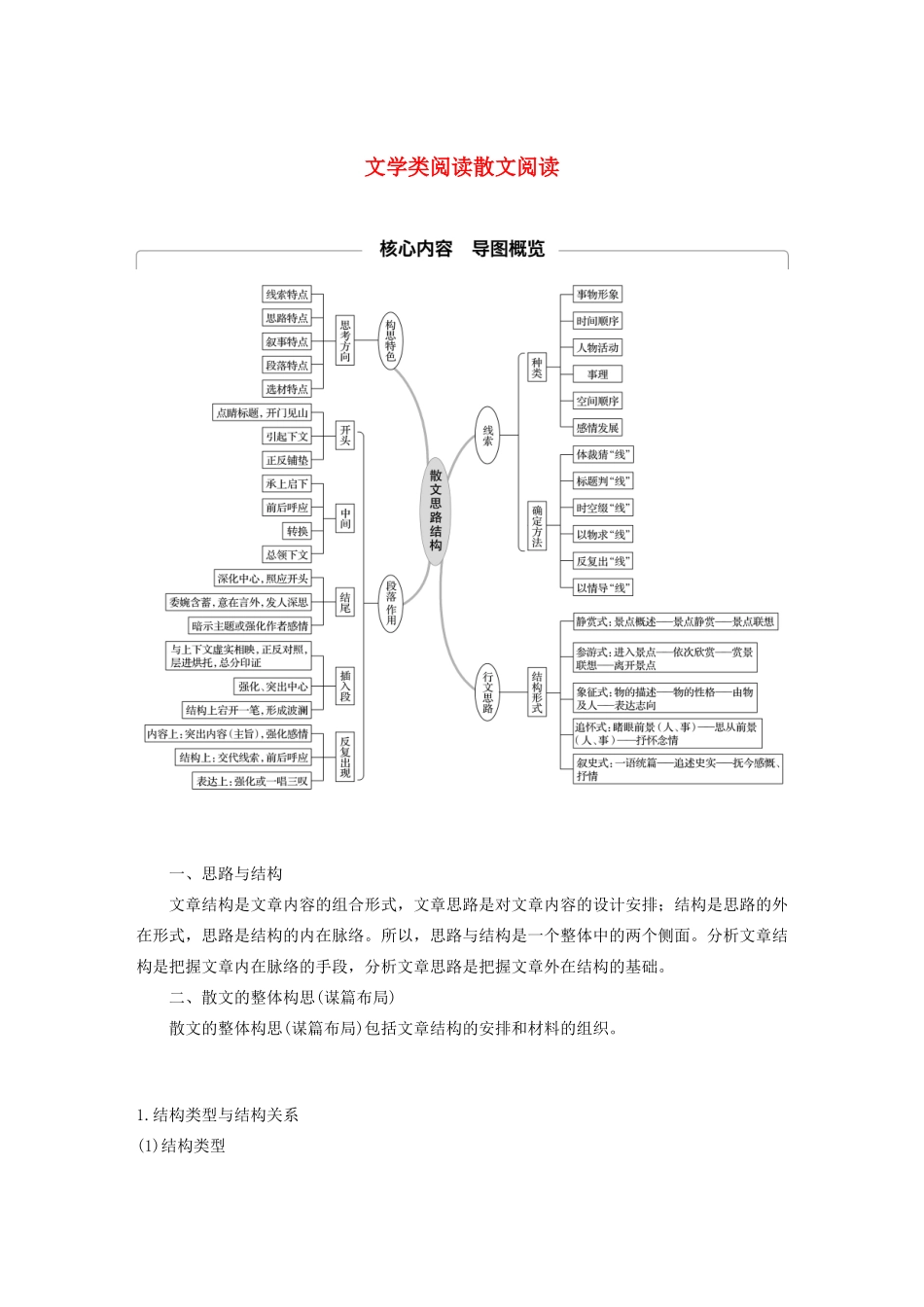 （人教通用版）高考语文新增分大一轮复习 专题十四 文学类阅读散文阅读Ⅲ核心突破一讲义（含解析）-人教版高三全册语文教案_第1页
