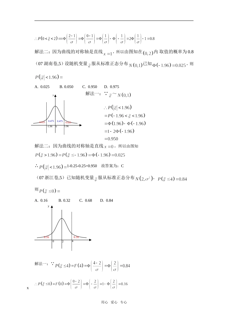 高三数学对正态分布问题思考、解答-----感受数形结合的完美_第3页