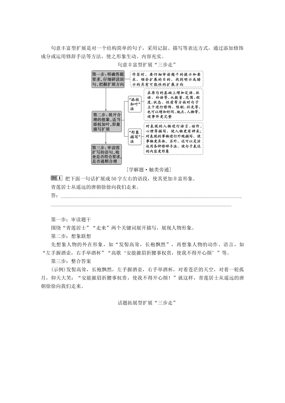 （京津鲁琼版）高考语文二轮复习 专题七 针对提升五 短话长说长话短说——扩展语句压缩语段教案-人教版高三全册语文教案_第2页