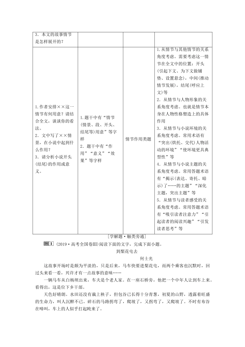 （京津鲁琼版）高考语文二轮复习 专题三 针对提升一 情节常常考设题“迷雾”多——小说情节类题满分之道教案-人教版高三全册语文教案_第3页