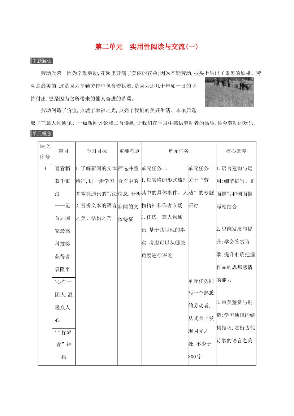 （3年高考2年模拟）新教材高考语文 第二单元 实用性阅读与交流（一）主题解读讲义 新人教版必修1-新人教版高三必修1语文教案_第1页