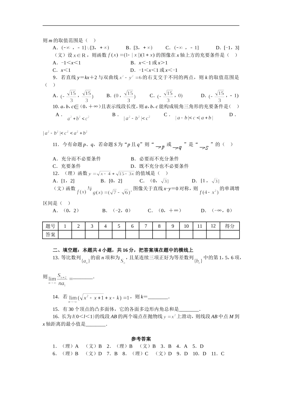 高三数学基础知识小题训练10（含答案）_第2页