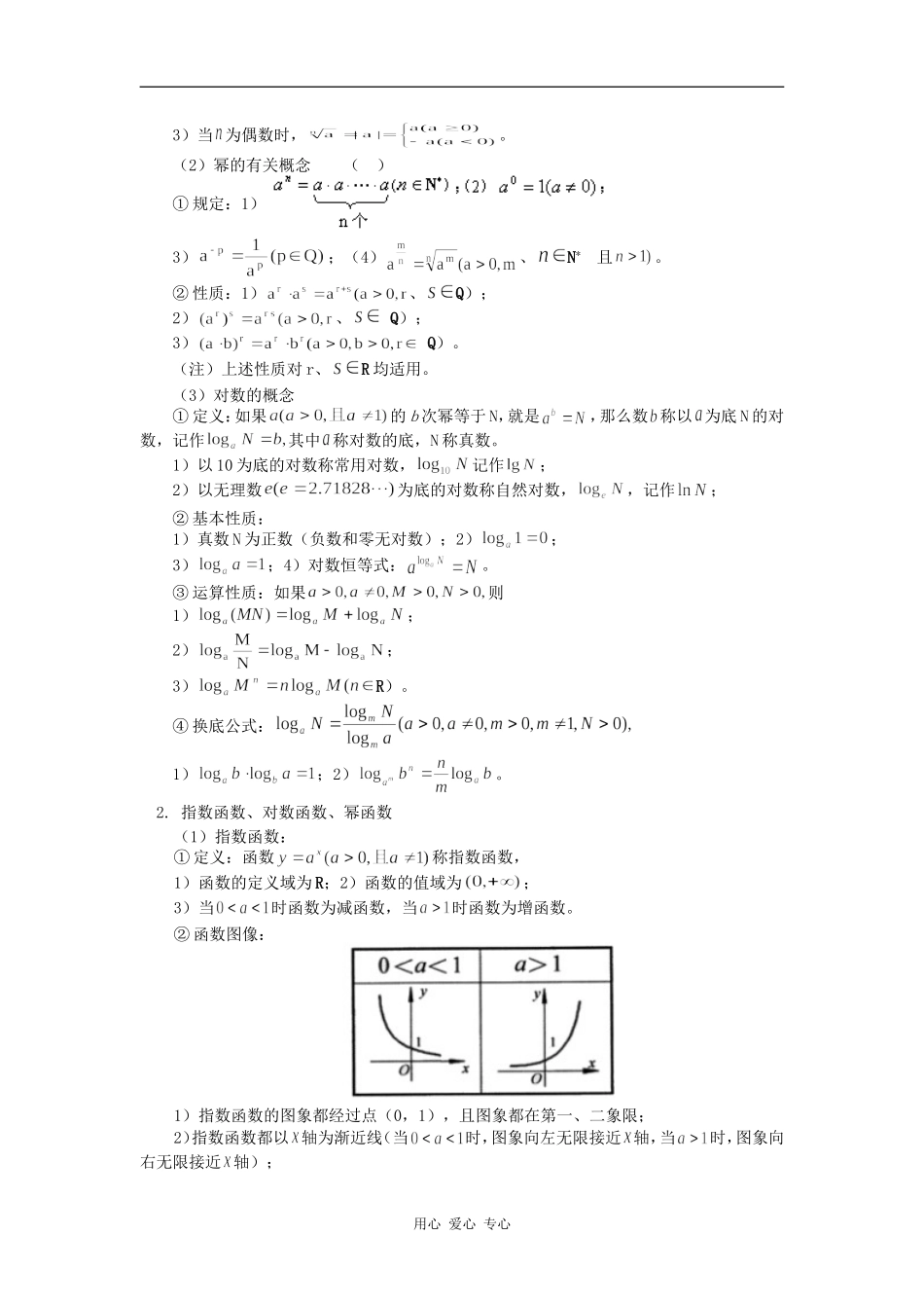 高三数学基本初等函数人教实验B版（文）知识精讲_第2页