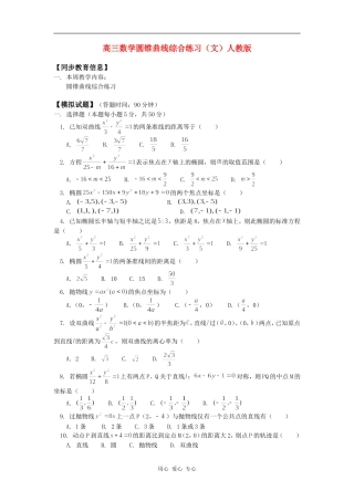 高三数学圆锥曲线综合练习（文）人教版知识精讲