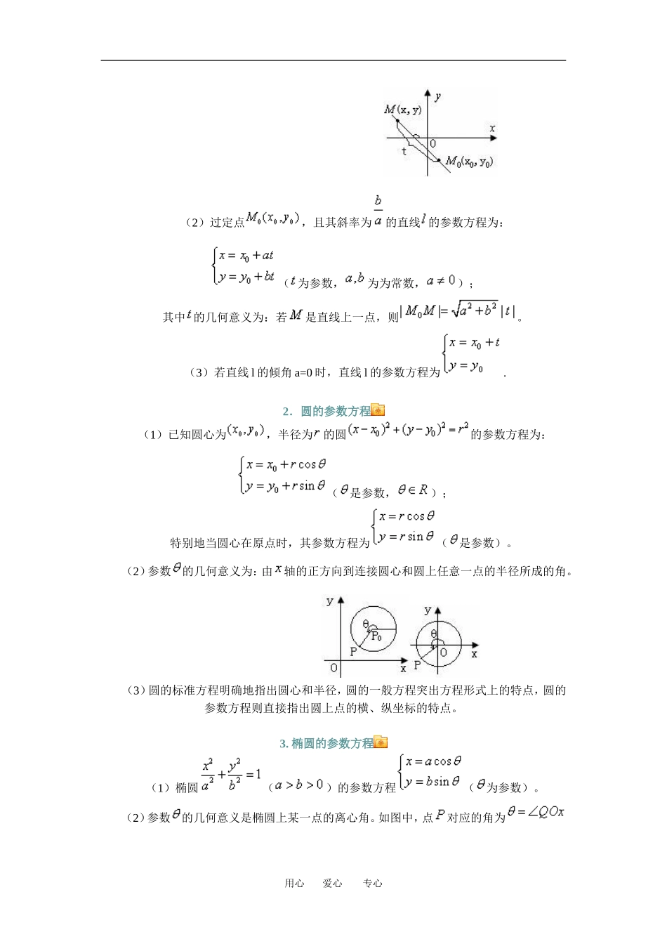 高三数学参数方程知识点分析人教新课标A版_第2页