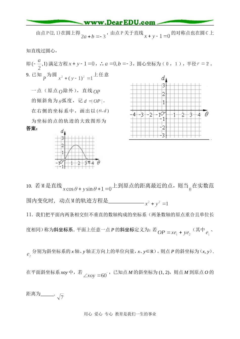 高三数学全国各地模拟卷分类汇编12--直线与圆_第2页