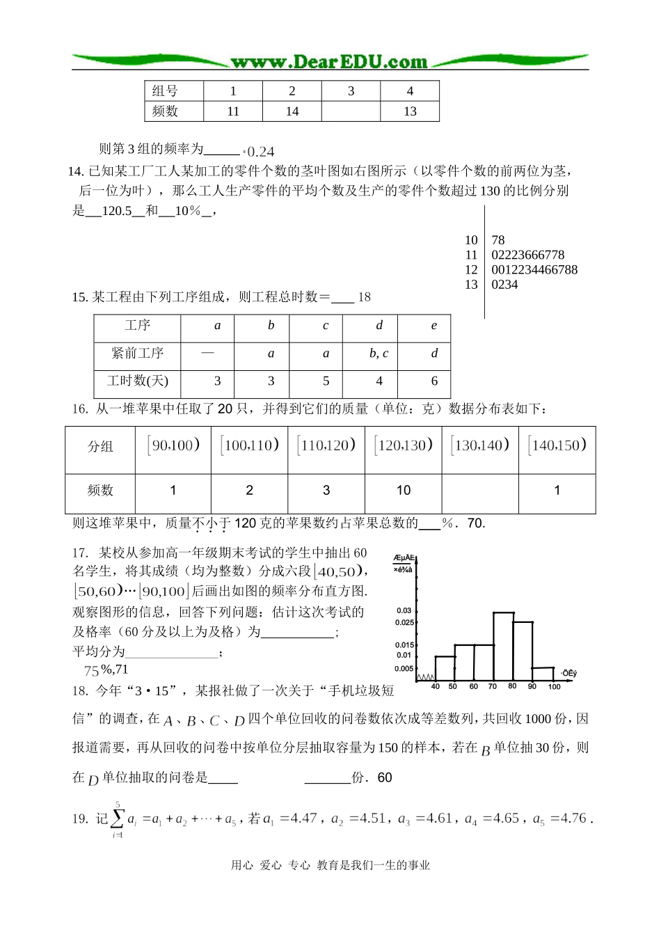 高三数学全国各地模拟卷分类汇编14--概率统计_第3页