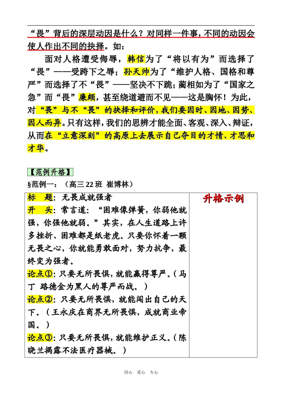 高三数学以“畏”为话题的作文讲评（兼谈独词类审题）_第3页
