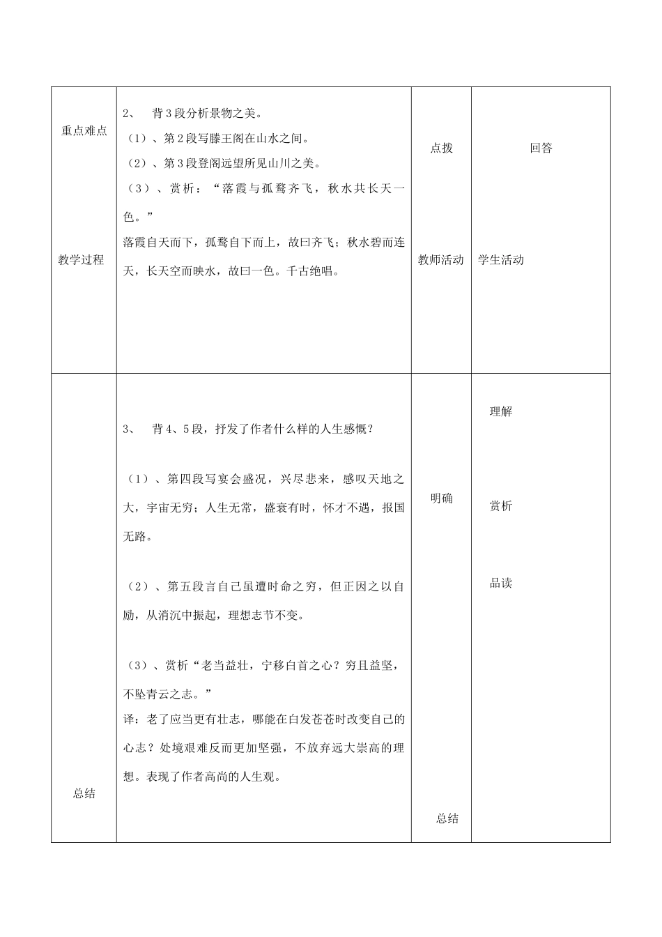 高中语文《滕王阁序》教案4 苏教版必修4_第2页