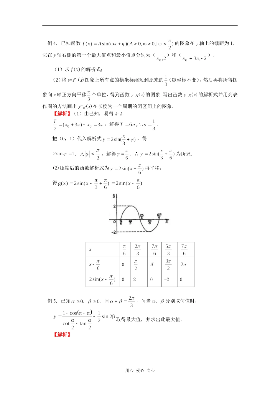 高三数学二轮专题复习：三角函数的图象和性质（理）人教实验版（B）知识精讲_第3页