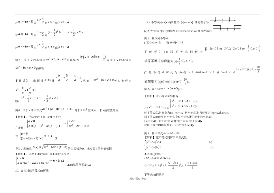 高三数学专题：不等式的解法应用举例知识精讲_第2页
