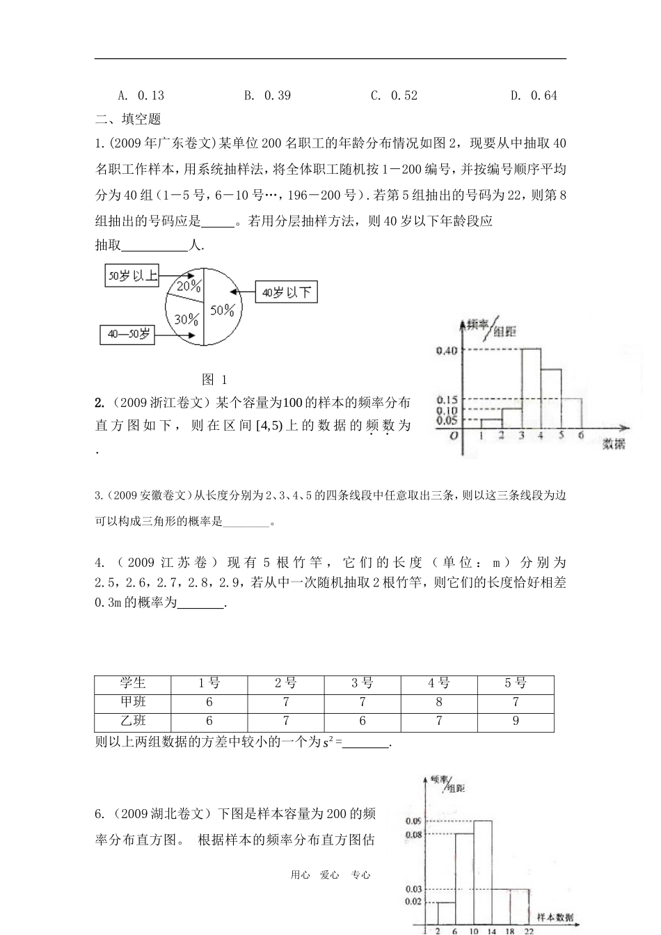 高三数学专题练习：09高考概率与统计汇编_第2页