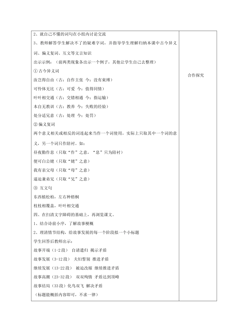 高中语文《孔雀东南飞》教学设计 新人教版必修2-新人教版高中必修2语文教案_第2页