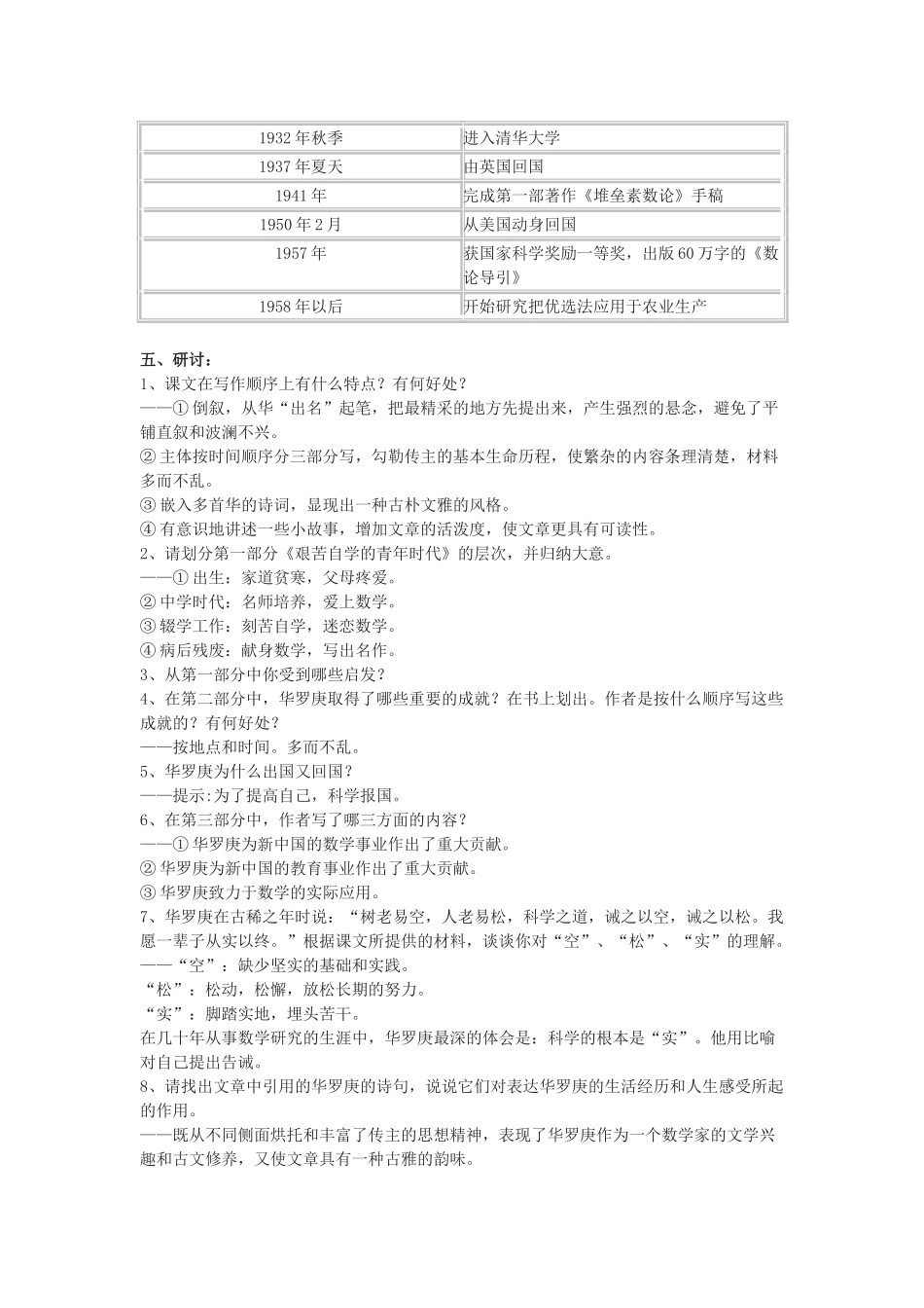 高中语文《华罗庚》教案9 粤教版必修1_第2页