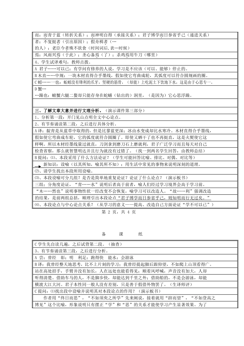 高中语文《劝学》教案6 新人教版必修3_第2页