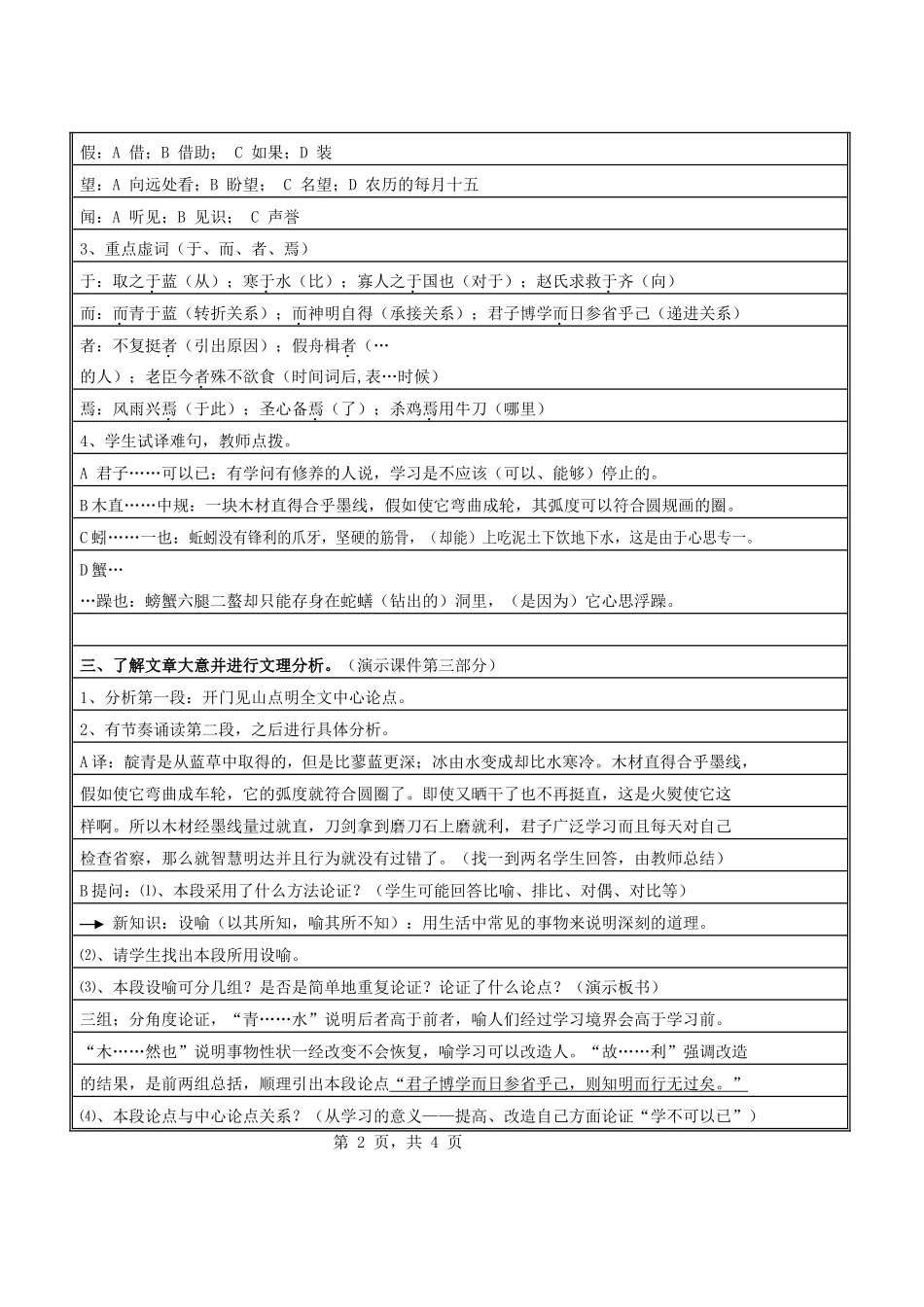 高中语文《劝学》教案18 新人教版必修3_第2页