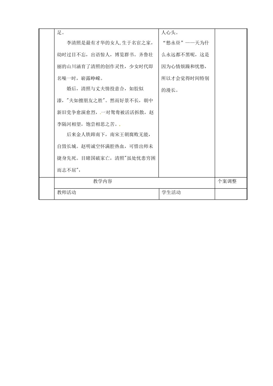 高中语文 专题十一 醉花阴教案 苏教版选修《唐诗宋词选读》-苏教版高二《唐诗宋词选读》语文教案_第2页