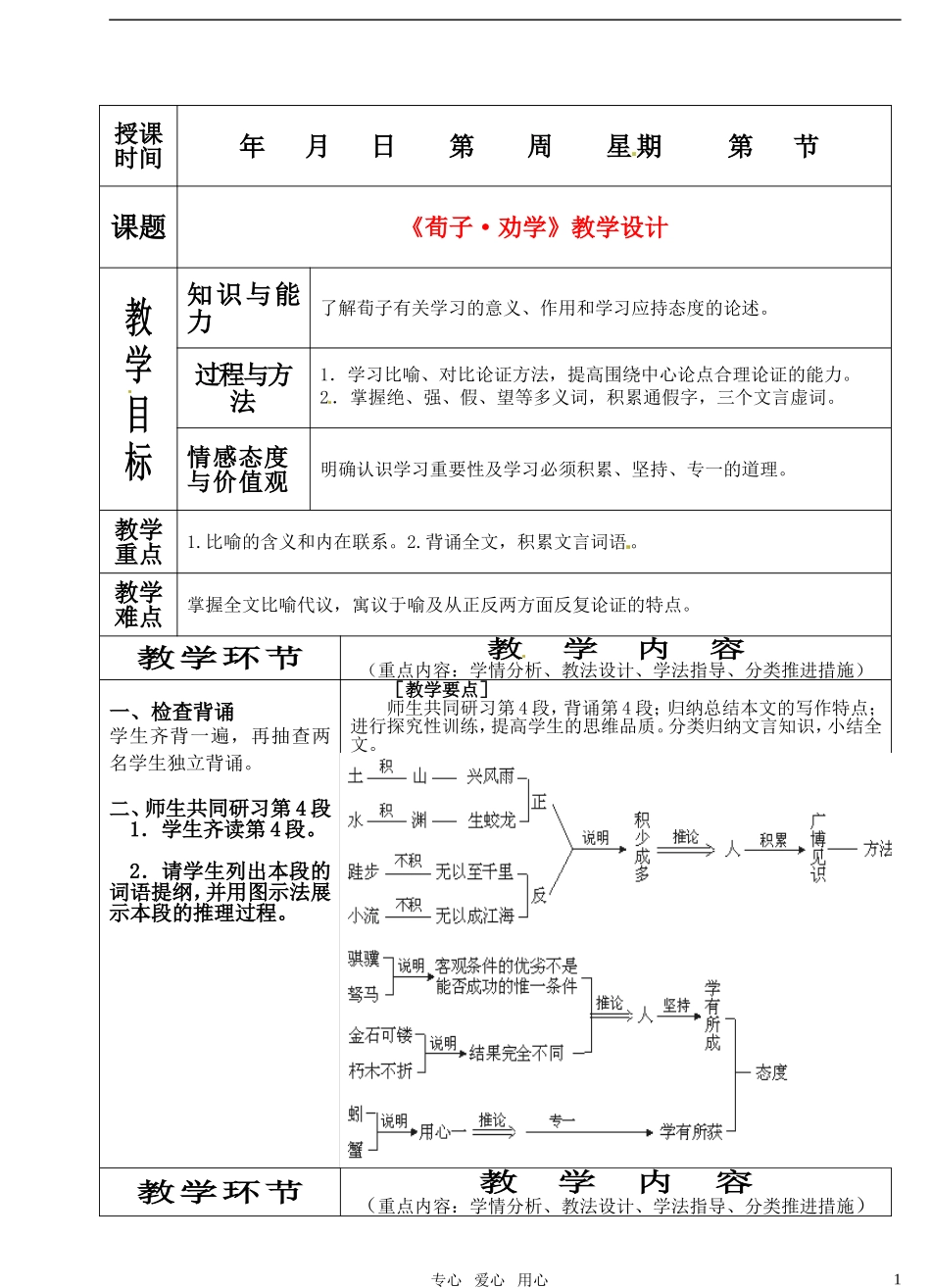 高中语文 《劝学》教学设计 鲁人版必修1_第1页