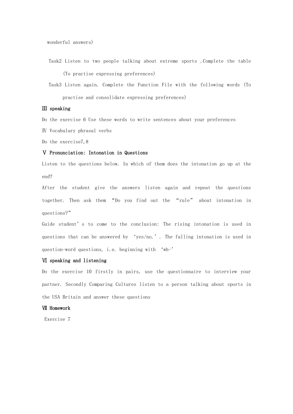 高中英语 Unit8 lesson2 Extreme Sports 教案 北师大版必修3_第2页