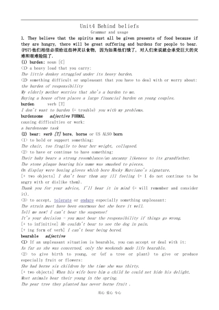 高中英语Unit4 Behind beliefs--Grammar and usage2牛津版选修9