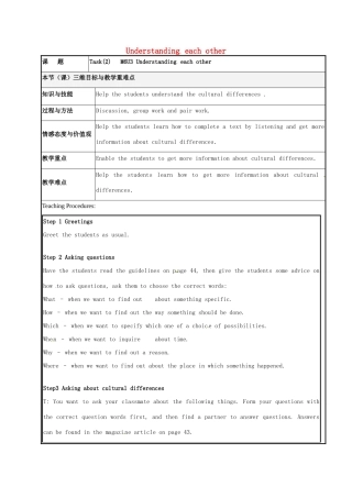 高中英语 Unit3 Task教案2 牛津译林版选修6-牛津版高二选修6英语教案