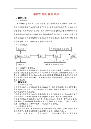 高中化学第四节 塑料 橡胶 纤维新人教版必修2