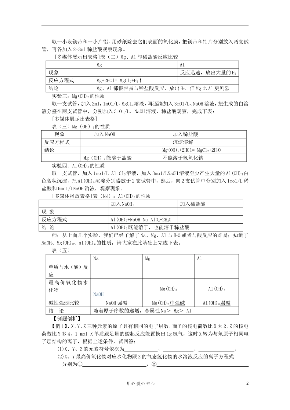 高中化学《1.2 元素周期律》教案（2）（湖北专用）新人教版必修2_第2页