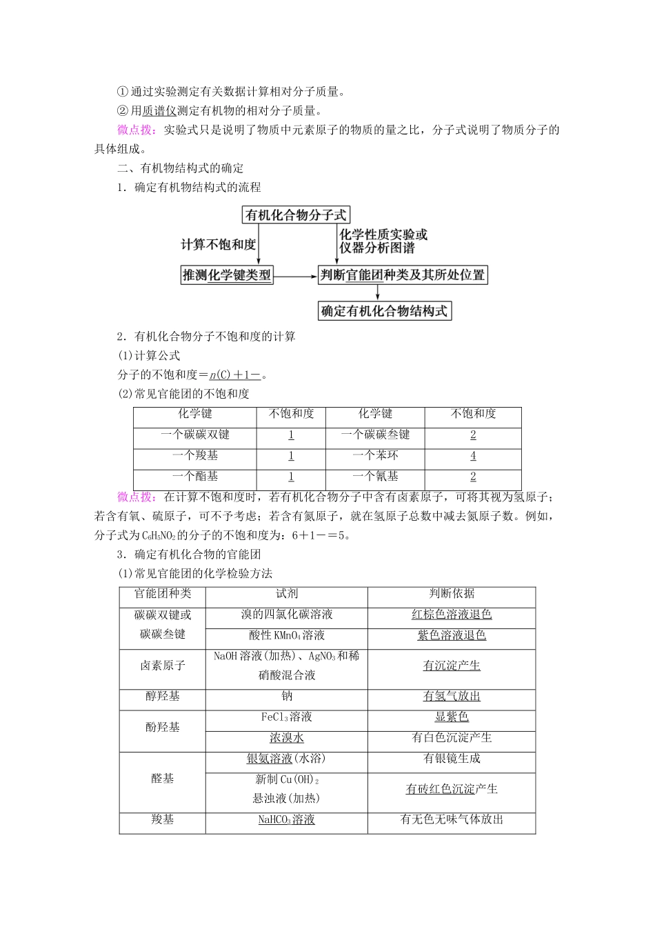 高中化学 第3章 第2节 有机化合物结构的测定教案 鲁科版选修5-鲁科版高二选修5化学教案_第2页