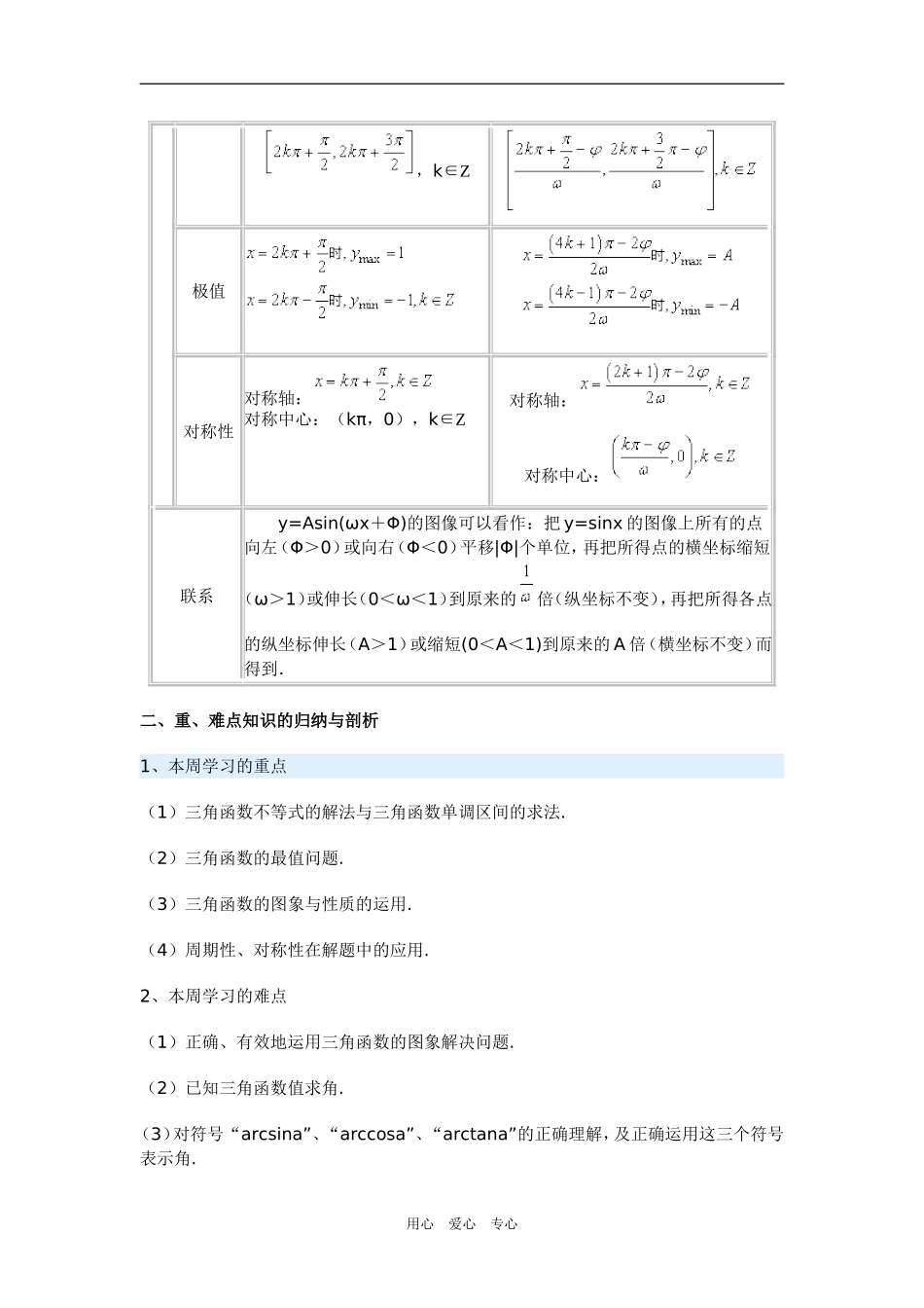 高三数学三角函数的图象和性质（文）新人教版_第3页
