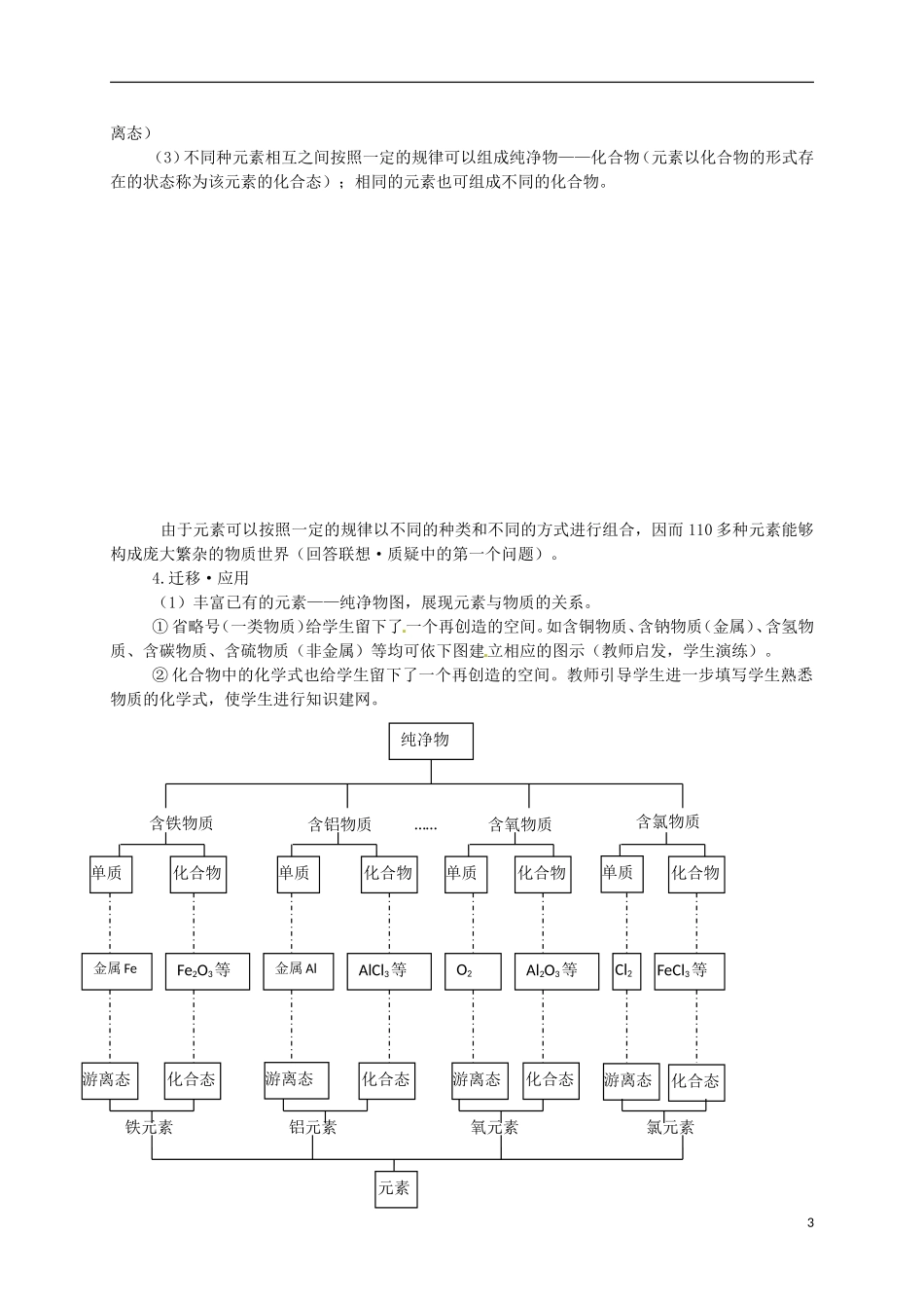 高中化学 2.1 元素与物质的分类教案1 鲁科版必修1-鲁科版高中必修1化学教案_第3页